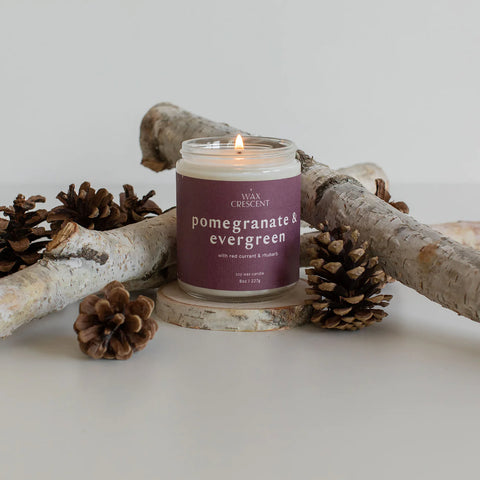 Pomegranate & Evergreen Soy Wax Candle